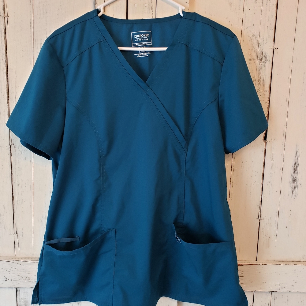 Cherokee Workwear Revolution Mockwrap Scrub Top